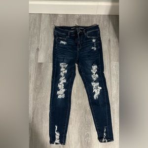 American Eagle dark blue ripped jeans